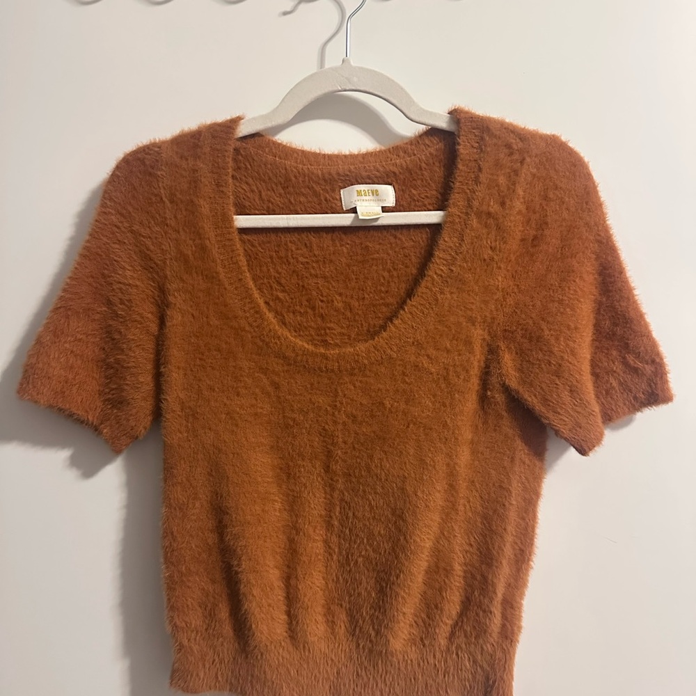 Maeve Warm Rust Knit Sweater